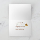 Carte Bienheureux Chiropractor au tournesol de Thanksgiv (Intérieur)