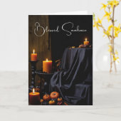 Carte Bienheureux Citrouilles d'Halloween Samhain bougie (Fleur jaune)