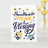 Carte Bienheureux d'anniversaire de Sweetheart Botanical (Fleur jaune)