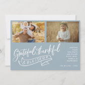 Carte Bienheureux Famille Photo Noël (Devant)