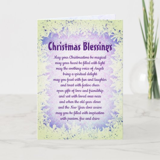 Carte Bienheureux Noël design gel violet (Devant)