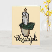 Carte Bienheureux Yule bougie (Fleur jaune)