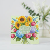 Carte Bientôt, Bouquet Floral (Debout devant)