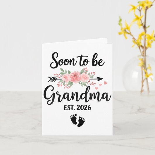 Carte Bientôt Être Grand-Mère 2026 (Fleur jaune)