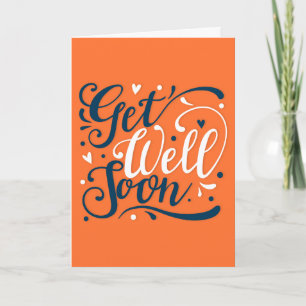 Carte Bientôt la typographie moderne Orange et Bleu