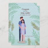 Carte Bientôt Trois Félicitations De Grossesse (Devant / Derrière)