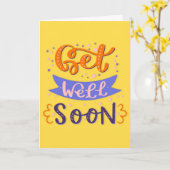 Carte Bientôt, Typographie Colorée Moderne (Fleur jaune)