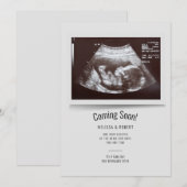Carte Bientôt une échographie de bébé Annonce de grosses (Devant / Derrière)