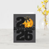 Carte Bienvenue 2026 Bonne Année Boule Disco Et Coquett (Fleur jaune)