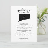 Carte Bienvenue à Connecticut Mariage Lettre & Itinérair (Debout devant)