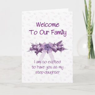 Carte Bienvenue à la famille, belle fille