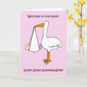 Carte Bienvenue à la Famille Grande Petite-fille (Fleur jaune)