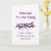Carte Bienvenue à la famille, Step Sister (Fleur jaune)