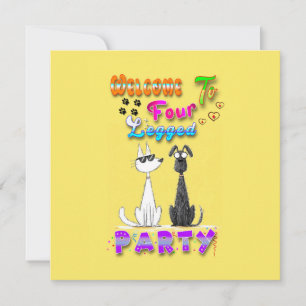 Carte Bienvenue à la fête à quatre pattes