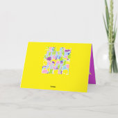 Carte Bienvenue à la maison lapin amour ballons design l (Dos)