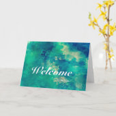 Carte Bienvenue À L'Arrière - plan Team Blue (Fleur jaune)