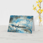 Carte Bienvenue À L'Arrière - plan Team Blue (Fleur jaune)