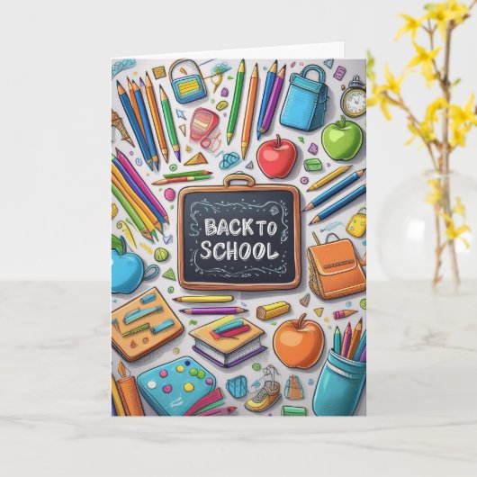 Carte Bienvenue à l'école ! (Fleur jaune)