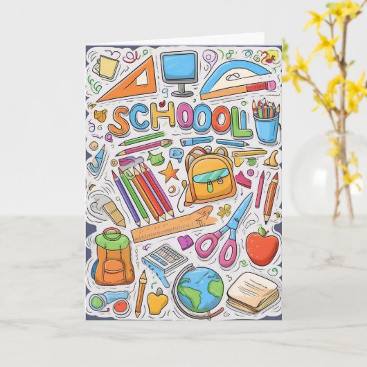 Carte Bienvenue à l'école ! (Fleur jaune)