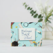 Carte Bienvenue à l'école - Carnet créatif (Debout devant)