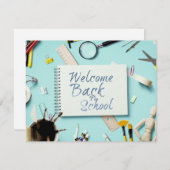 Carte Bienvenue à l'école - Carnet créatif (Devant / Derrière)