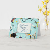 Carte Bienvenue à l'école - Carnet créatif (Fleur jaune)