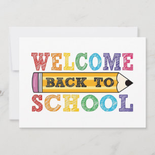 Carte Bienvenue à l'école - Illustration au crayon