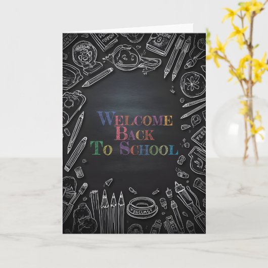 Carte Bienvenue à l'école - Nouvelle année scolaire (Fleur jaune)