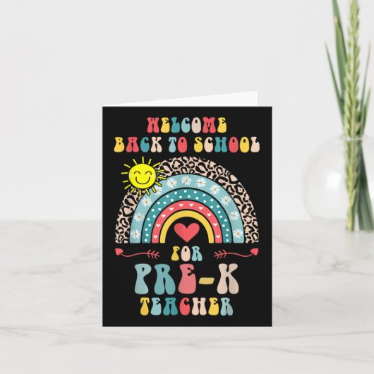 Carte Bienvenue À L'École Pré-k Professeur Étudiant Rain (Devant)