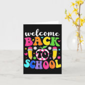 Carte Bienvenue À L'École Professeur Heureux Premier Jou (Fleur jaune)