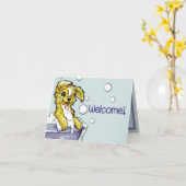 Carte Bienvenue à l'éleveur de chiens et d'animaux de co (Fleur jaune)