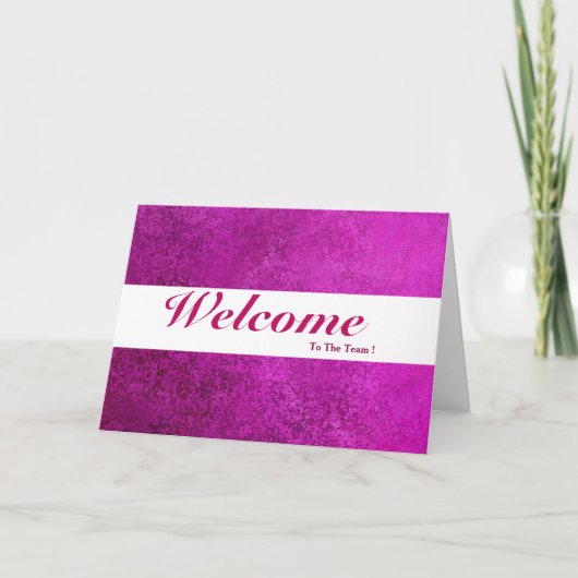 Carte Bienvenue À L'Équipe Blanc Minimal Bleu Badge (Devant)