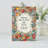 Carte Bienvenue À L'Invitation De La Fête De L'École (Debout devant)