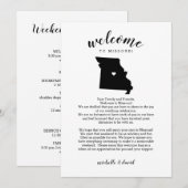 Carte Bienvenue à Missouri Lettre Mariage & Itinéraire (Devant / Derrière)