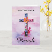Carte Bienvenue à nos fleurs d'aquarelle de Parish Cross (Fleur jaune)