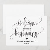 Carte Bienvenue à Notre Commencement Panneau de Mariage (Devant / Derrière)