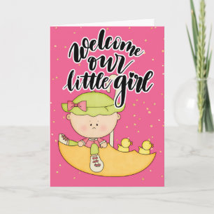 Carte Bienvenue à notre petite fille
