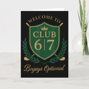 Carte Bienvenue au Club 6 7 Bogeys facultatifs Humour de