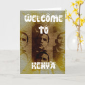 Carte Bienvenue au Kenya avec Obama Collage (Fleur jaune)