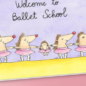 Carte Bienvenue au message de l'école de ballet