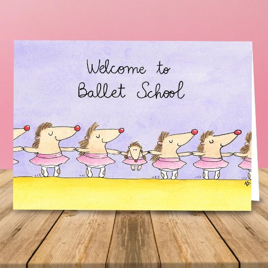 Carte Bienvenue au message de l'école de ballet