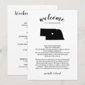 Carte Bienvenue au Nebraska | Lettre de mariage et itiné (Devant / Derrière)