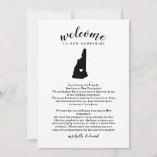 Carte Bienvenue au New Hampshire Mariage Lettre Itinérai