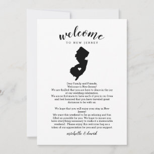 Carte Bienvenue au New Jersey Lettre Mariage et itinér