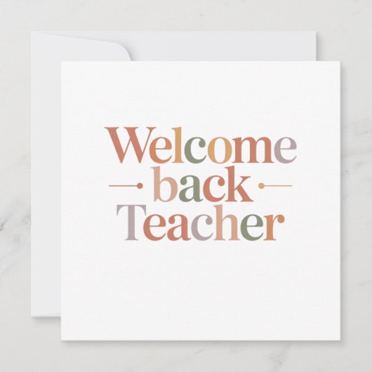 Carte Bienvenue au professeur (Devant)