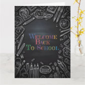 Carte Bienvenue au retour à l'école – Nouvelle année sco (Fleur jaune)