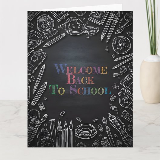 Carte Bienvenue au retour à l'école – Nouvelle année sco (Devant)