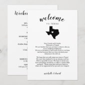 Carte Bienvenue au Texas| Lettre Mariage & Itinéraire (Devant / Derrière)