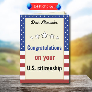 Carte Bienvenue aux États-Unis Citoyenneté Félicitations