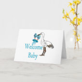 Carte Bienvenue Baby Blue (Fleur jaune)